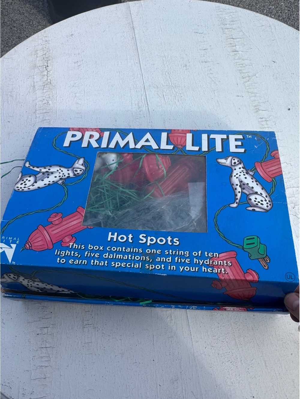 Vintage 1993 Primal Lite Hot Spots Dalmatian Fire Hydrant String Lights 14 Ft
